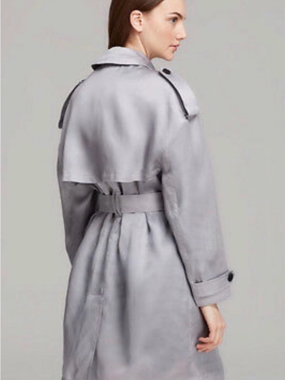 NWT Burberry 100% Silk Dilingford Trench Coat Double Breasted 6 S/M